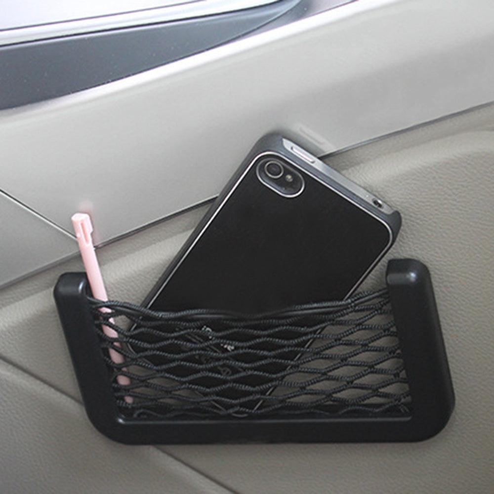 Universal Car Seat Side Storage Nets Resilient Pocket Organizer Car Accessories Products Car Organizer Storage Bag Auto Paste Net Pocket Phone Holder Car Storage Net Black Seat Side Back Storage Net Bag Universal Car Interior Accessories