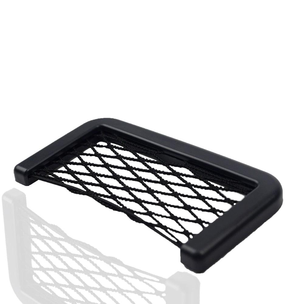 Universal Car Seat Side Storage Nets Resilient Pocket Organizer Car Accessories Products Car Organizer Storage Bag Auto Paste Net Pocket Phone Holder Car Storage Net Black Seat Side Back Storage Net Bag Universal Car Interior Accessories